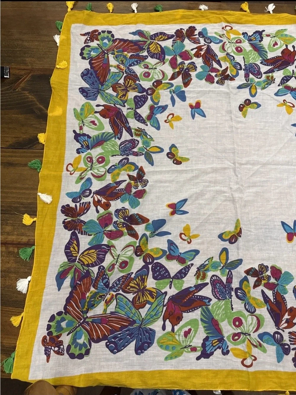 Toko Butterfly Border Lightweight Cotton Scarf 🧣